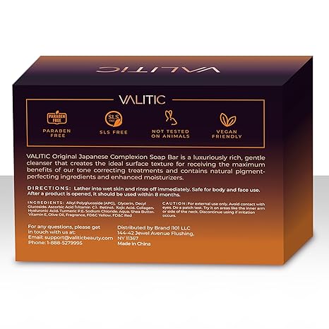 VALITIC Kojic Acid Dark Spot Remover Soap Bars with Vitamin C, Retinol, Collagen, Turmeric - Original Japanese Complex Infused with Hyaluronic Acid, Vitamin E, Shea Butter, Castile Olive Oil (2 Pack) - Image 4